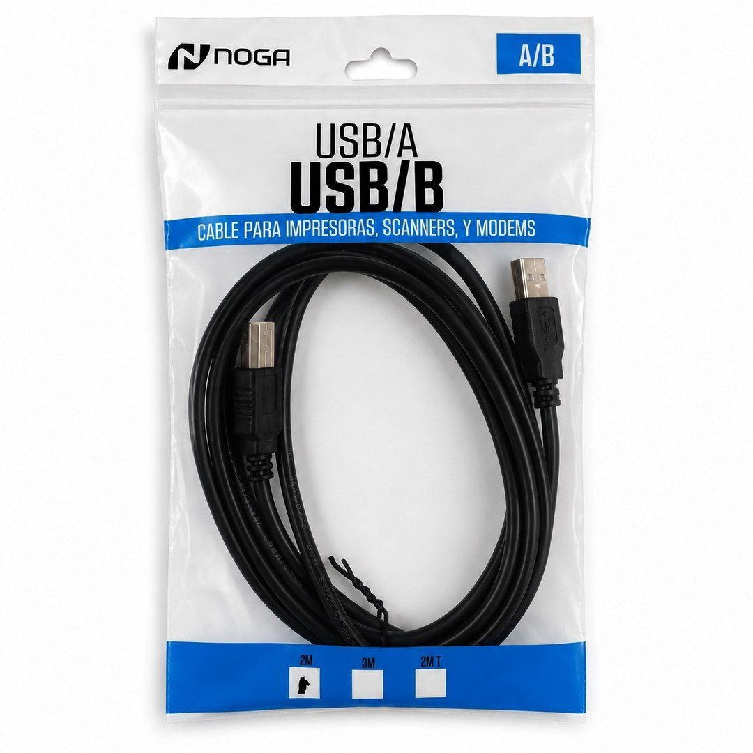 Cable USB para Impresora 3m. (USB Tipo-A a Tipo-B) Noga - imagen 2