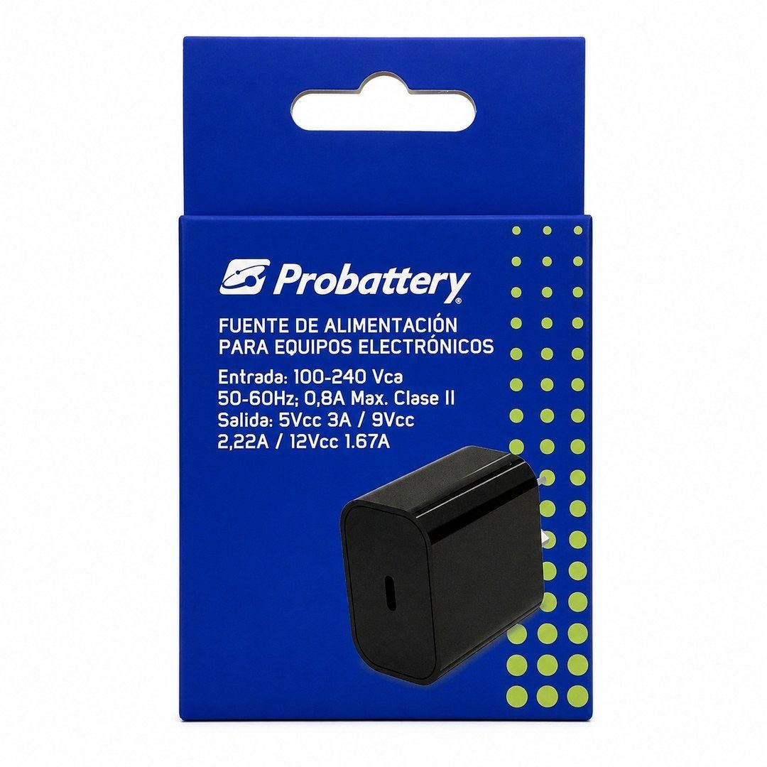 Cargador USB Tipo-C Carga Rapida QC 3.0 Probattery - imagen 2