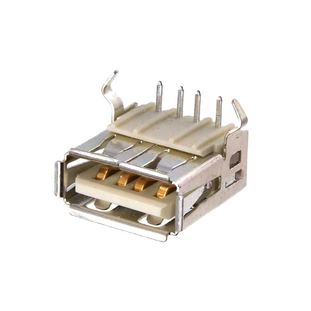 Conector Jack USB Hembra (4 pines 2 anclajes) USB-102