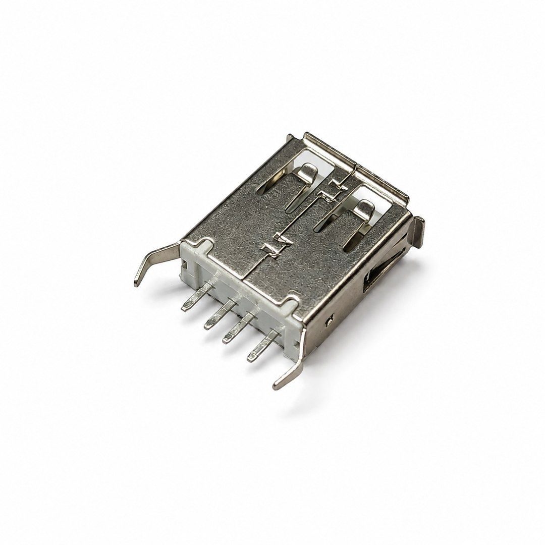 Conector Jack USB Hembra (4 pines 2 anclajes) USB-101