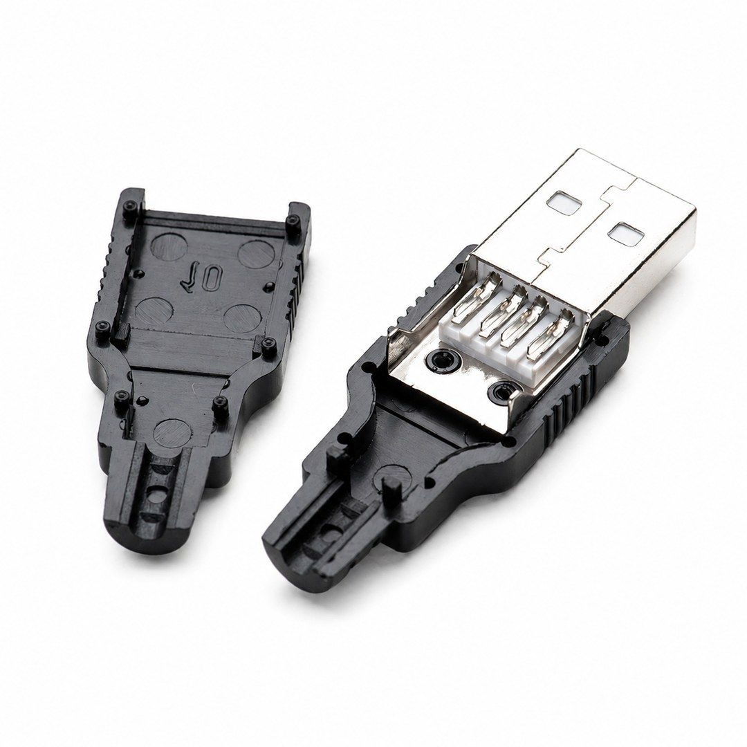 Conector USB Macho Tipo-A para Armar y soldar