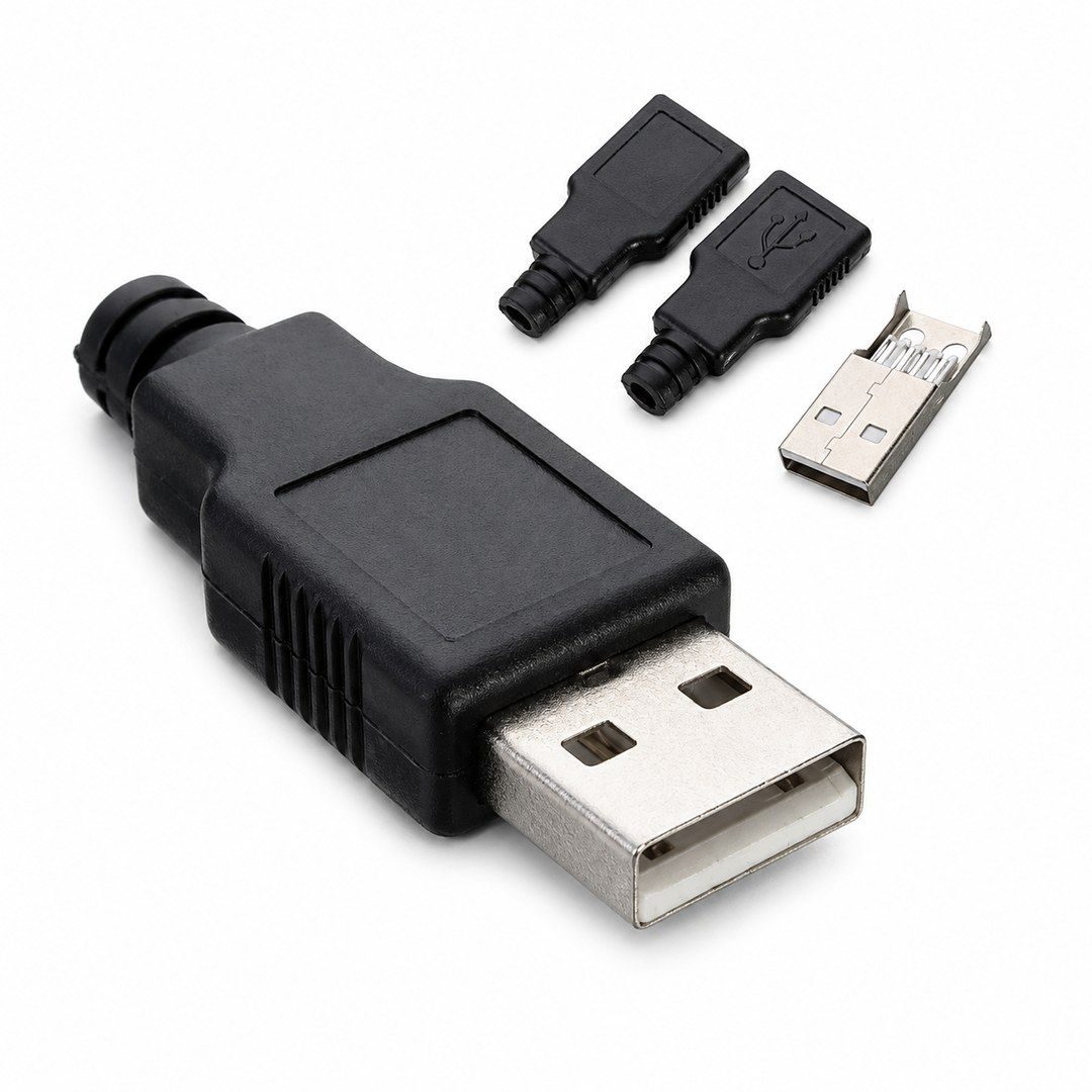 Conector USB Macho Tipo-A para Armar y soldar - imagen 2